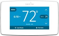 Emerson - Sensi Touch Smart Programmable Wi-Fi Thermostat-Works with Alexa, C-Wire Required - White - Large Front