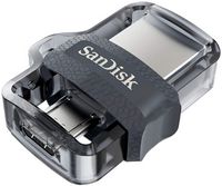 SanDisk - Ultra 256GB USB 3.0, Micro USB Flash Drive - Gray / Transparent - Large Front