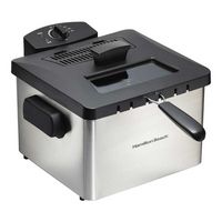 Hamilton Beach - 5.3 qt. Deep Fryer - Silver - Large Front