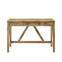 Walker Edison - Rustic Farmhouse A-Frame Computer Desk - Barnwood - Large Front