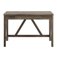 Walker Edison - Rustic Farmhouse A-Frame Computer Desk - Grey Wash - Large Front