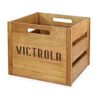 Victrola - Record and Vinyl Crate - Brown - Large Front