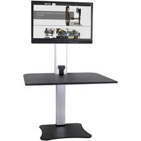 Victor - Electric Height Adjustable Standing Desk Riser Workstation - Black, Aluminum - Large Front