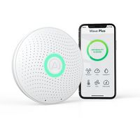 Airthings - Wave  Plus Smart Indoor Air Quality Monitor with Radon Detection - Matte White - Large Front