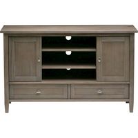Simpli Home - Warm Shaker SOLID WOOD 47 inch Wide Transitional TV Media Stand in Distressed Grey ... - Large Front