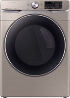 Samsung - 7.5 Cu. Ft. Stackable Smart Electric Dryer with Steam and Sensor Dry - Champagne - Large Front