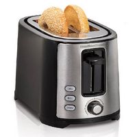 Hamilton Beach - 2-Slice Wide-Slot Toaster - Black - Large Front