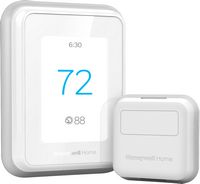 Honeywell Home - T9 Smart Programmable Touch-Screen Wi-Fi Thermostat with Smart Room Sensor - White - Large Front