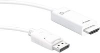j5create - 4K HDMI DisplayPort Cable - White - Large Front