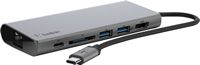 Belkin - 4-Port USB Type-C Hub with Gigabit Ethernet Adapter - Space Gray - Large Front