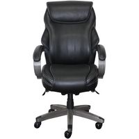 La-Z-Boy - Hyland Bonded Leather & Memory Foam Executive Chair - Gray/Black - Large Front