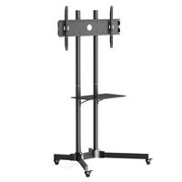 ErgoAV - 43″-75″ TV Cart - Black - Large Front