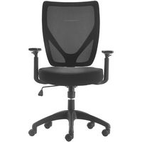 Serta - Works Polyester Blend Fabric & Mesh Task Chair - Black - Large Front