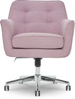 Serta - Ashland Memory Foam & Twill Fabric Home Office Chair - Lilac - Large Front
