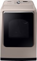 Samsung - 7.4 Cu. Ft. Smart Electric Dryer with Steam and Super Speed Dry - Champagne - Large Front
