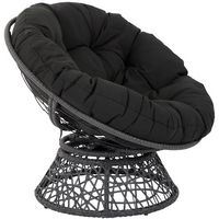 OSP Home Furnishings - Papasan Chair - Black - Large Front