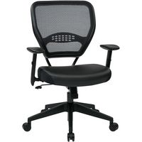 Space Seating - 57 Series Bonded Leather Office Chair - Black - Large Front