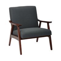 OSP Home Furnishings - Davis Mid-Century Fabric Armchair - Klein Charcoal - Large Front
