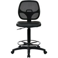 WorkSmart - DC Series Vinyl Drafting Chair - Black - Large Front