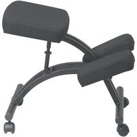 WorkSmart - KC Series Memory Foam Kneeling Chair - Gray/Black - Large Front