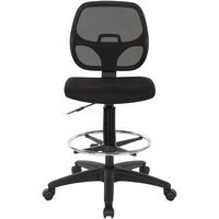 WorkSmart - DC Series Fabric Drafting Chair - Black - Large Front