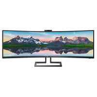 Philips - Brilliance 48.8 LCD Curved Monitor (DisplayPort USB, HDMI) - Textured Black - Large Front