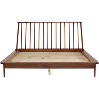 Walker Edison - Boho Solid Wood Queen Spindle Bed Frame - Caramel - Large Front