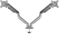 Mount-It! - Dual Monitor Desk Mount w/USB Ports - Silver - Large Front
