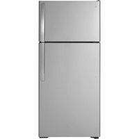GE - 16.6 Cu. Ft. Top-Freezer Refrigerator - Stainless Steel - Large Front