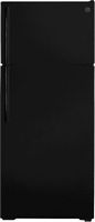 GE - 17.5 Cu. Ft. Top-Freezer Refrigerator with LED Interior Lighting - Black - Large Front