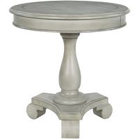 OSP Home Furnishings - Avalon Accent Round Traditional Veneer Table - White - Large Front