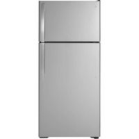 GE - 16.6 Cu. Ft. Top-Freezer Refrigerator - Stainless Steel - Large Front