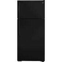 GE - 16.6 Cu. Ft. Top-Freezer Refrigerator with Adjustable Wire Shelves - Black - Large Front