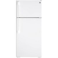 GE - 16.6 Cu. Ft. Top-Freezer Refrigerator with LED Interior Lighting - White - Large Front