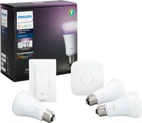 Philips - Hue 60W A19 Smart LED Starter Kit - White and Color Ambiance - Large Front