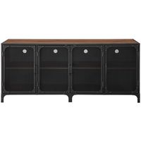 Walker Edison - Industrial Mesh Metal TV Stand Cabinet for Most Flat-Panel TVs Up to 70