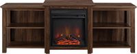 Walker Edison - Traditional Open Storage Tiered Mantle Fireplace TV Stand for Most TVs up to 85
