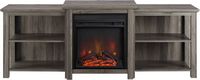 Walker Edison - Traditional Open Storage Tiered Mantle Fireplace TV Stand for Most TVs up to 85