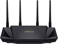 ASUS - AX3000 Dual-Band WiFi 6 Wireless Router with Life time internet Security - Black - Large Front