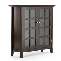 Simpli Home - Acadian SOLID WOOD 39 inch Wide Transitional Medium Storage Cabinet in Brunette - B... - Large Front