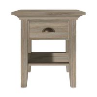 Simpli Home - Redmond SOLID WOOD 19 inch Wide Square Transitional End Table in Distressed Grey - ... - Large Front