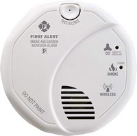 First Alert - Smoke and Carbon Monoxide Alarm - Works with Ring - White - Large Front