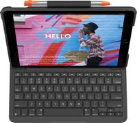 Logitech - Slim Folio Keyboard Folio for Apple iPad (7th, 8th & 9th Generation) - Graphite - Large Front