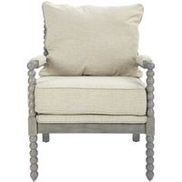 OSP Home Furnishings - Abbott Chair - Linen - Large Front