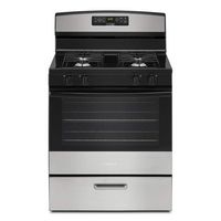 Amana - 5.1 Cu. Ft. Freestanding Gas Range with Bake Assist Temps - Stainless Steel - Large Front
