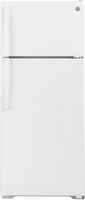 GE - 17.5 Cu. Ft. Top-Freezer Refrigerator with Edge-to-Edge Glass Shelves - White - Large Front