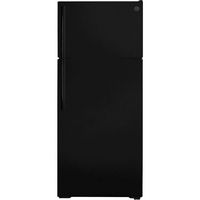 GE - 17.5 Cu. Ft. Top-Freezer Refrigerator - Black - Large Front