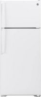 GE - 17.5 Cu. Ft. Top-Freezer Refrigerator with Edge-to-Edge Glass Shelves - White - Large Front