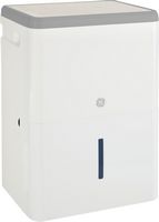GE - 35-Pint Portable Dehumidifier with Smart Dry - White - Large Front