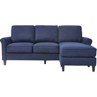 Serta - Harmon L-Shaped Fabric 2-Piece Sectional Sofa - Navy - Large Front